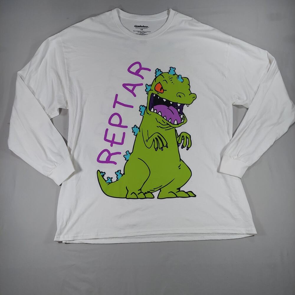Rugrats Huge Reptar Graphic Print XL White Nickelodeon TShirt Viacom 90s Y2K